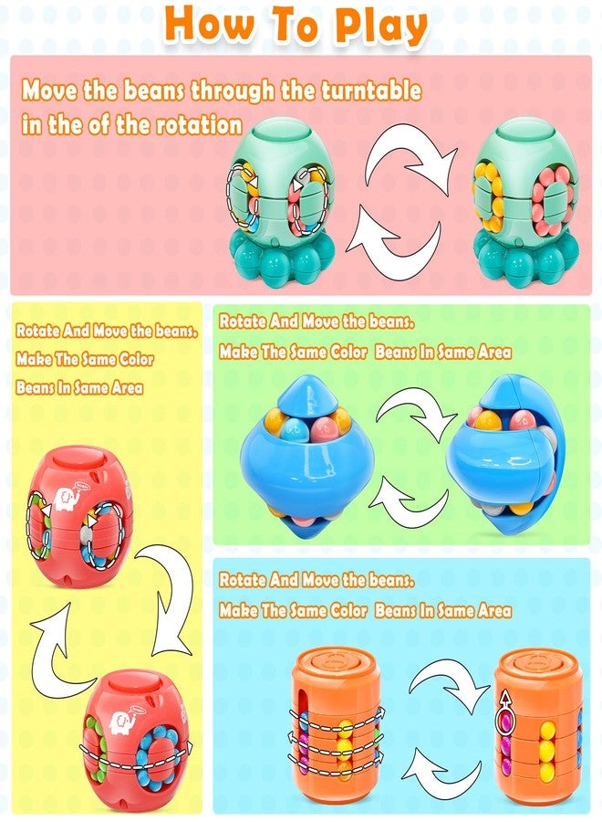 AMENON 12 Pack 3.4" Jumbo Prefilled Easter Eggs Filled 4 Style Magic Bean Cubes, SpinCrack Fidget Spinner Puzzle Toy Kid Teen Age 6-14 Easter Basket Essential Stuffer Egg Hunt Stress Relief Brain Teaser Game - Image 4